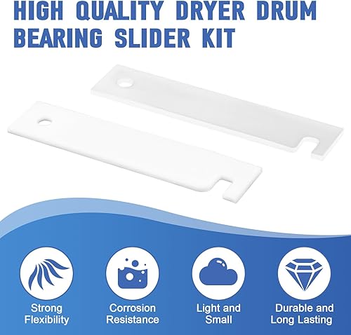 Miniatura 6 de WE3M51 WE3M52 - Kit de reemplazo de rodamientos de tambor de teflón y nailon, kit de rodamiento de tambor de secadora para secador Ge Drum Glide,