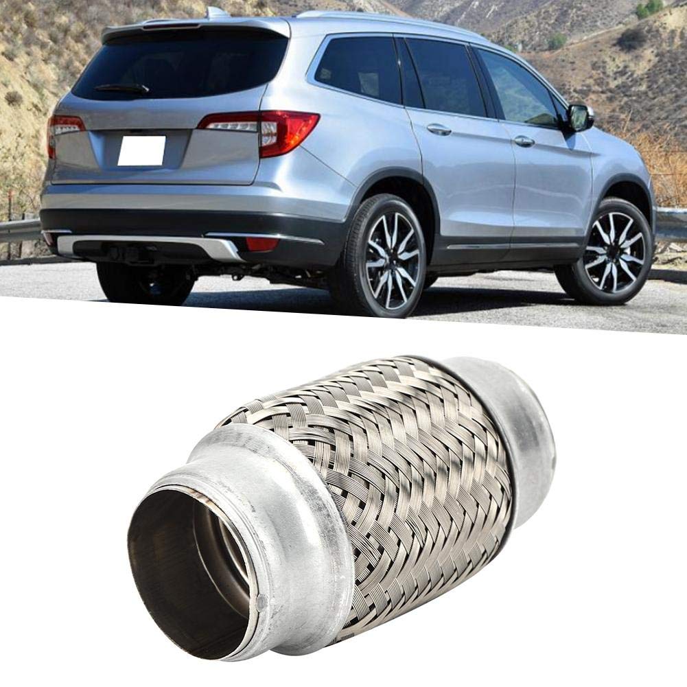 Qiilu 1,5x4 Pollici Tubo Flessibile di Scarico in Acciaio Inossidabile Universale per Uso Auto Tubo di Scarico Intrecciato Tubo di Giunzione Flessibile per di Marmitta Scarico