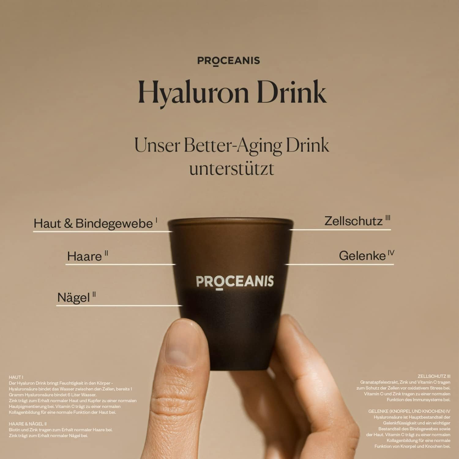 Hyaluron Ampullen zum Trinken (Hyaluronsäure hochdosiert) - Hyaluron Drink für natürlich schöne Haut, Haare, Nägel - 100% Vegan (10 Tage Trinkkur)