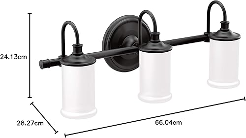 Miniatura 4 de Moen YB6462CH Belfield - Lámpara de tocador de baño de doble montaje con 2 luces con vidrio esmerilado, cromado