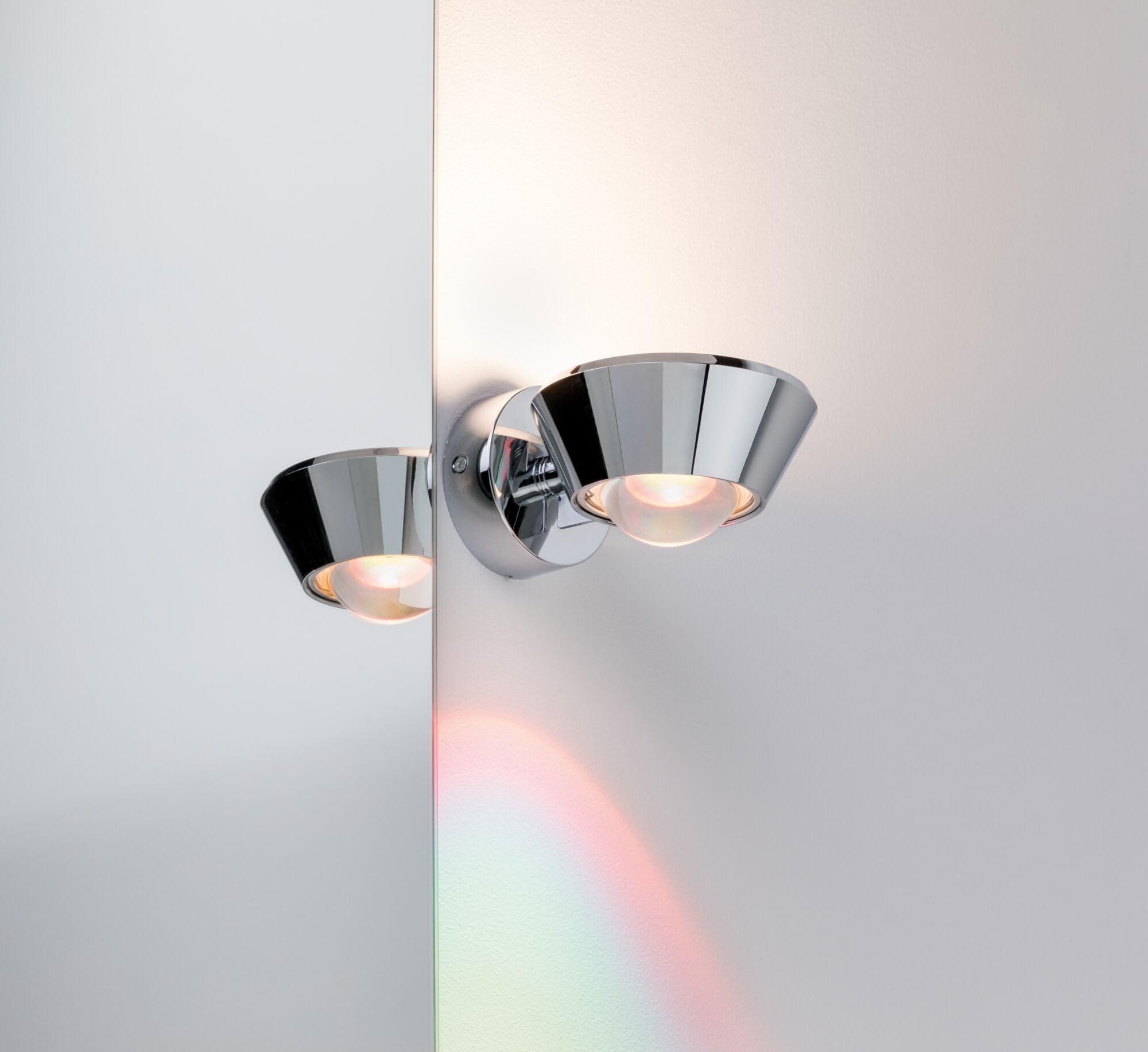 Paulmann 70947 Luminaria de techo LED WallCeiling Sabik IP44 230V redonda incl. 1x9 / 1x4 W regulable cromo lámpara de baño plástico 2700 K