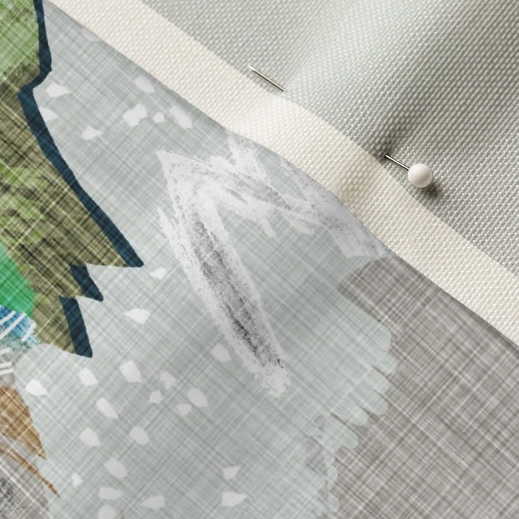 Spoonflower Fabric - Call Mountains Olive Micro Mountain Woodland Printed on Upholstery Velvet Fabric Fat Quarter - Upholstery Home Decor Bottomweight Apparel