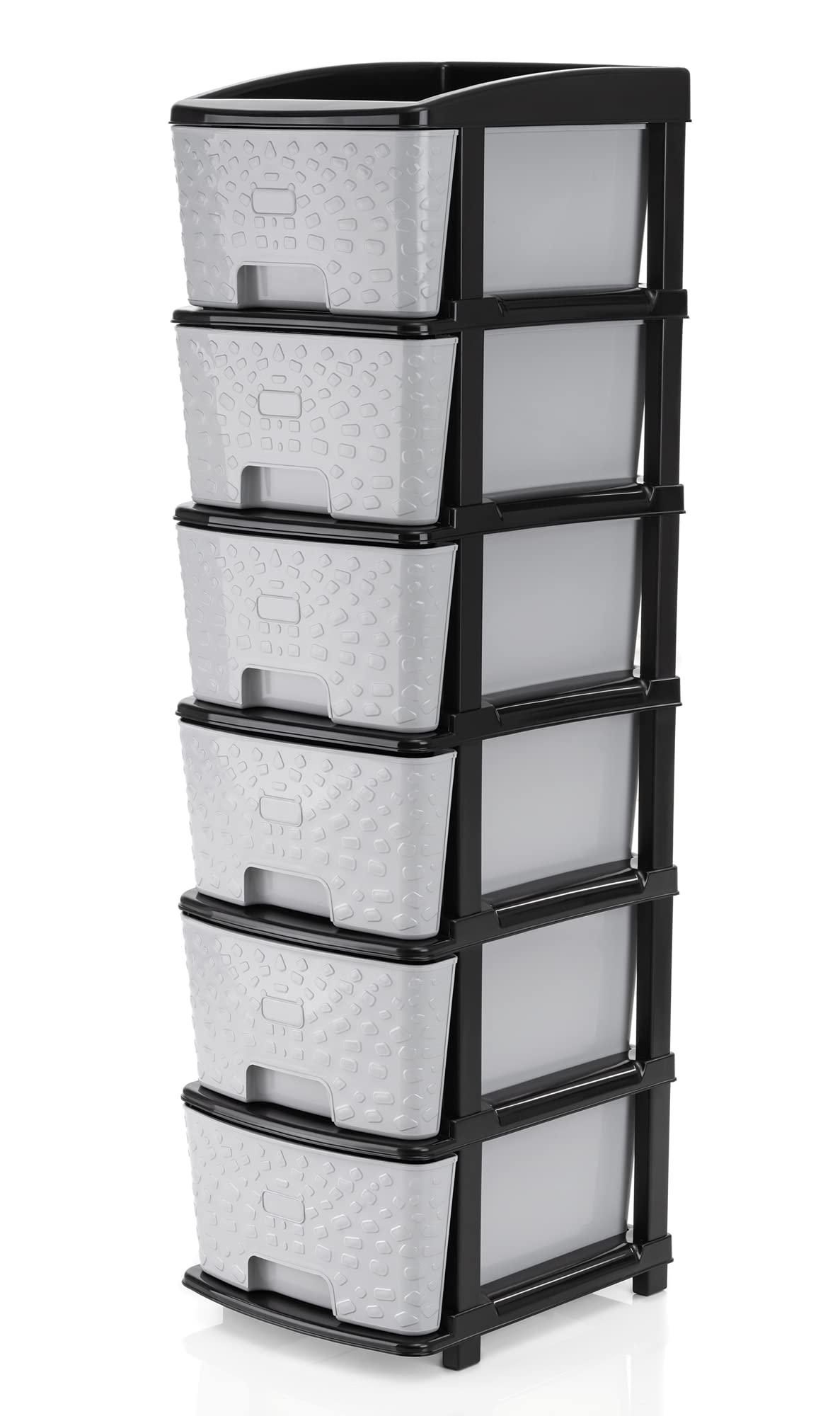 TEX-RO Chest of Drawers : Versatile Drawer Storage Organizer & Organisers Storage Box for Ideal for Neat and Tidy Storage Solutions plastic drawers storage (Grey&Black, 6XL)(38D x 30W x 116.3H) cm (B0CSWKF5QN) Amazon Price History, Amazon Price Tracker