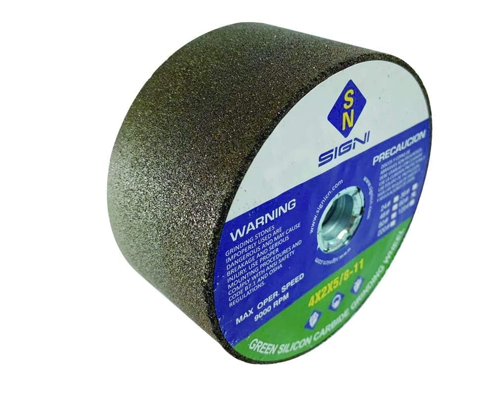Premium 4 Inch Green Grinding Stone for Precision Grinding with 5/8-11 Thread - Ideal for Metal, Granite, and Concrete - 60 Grit