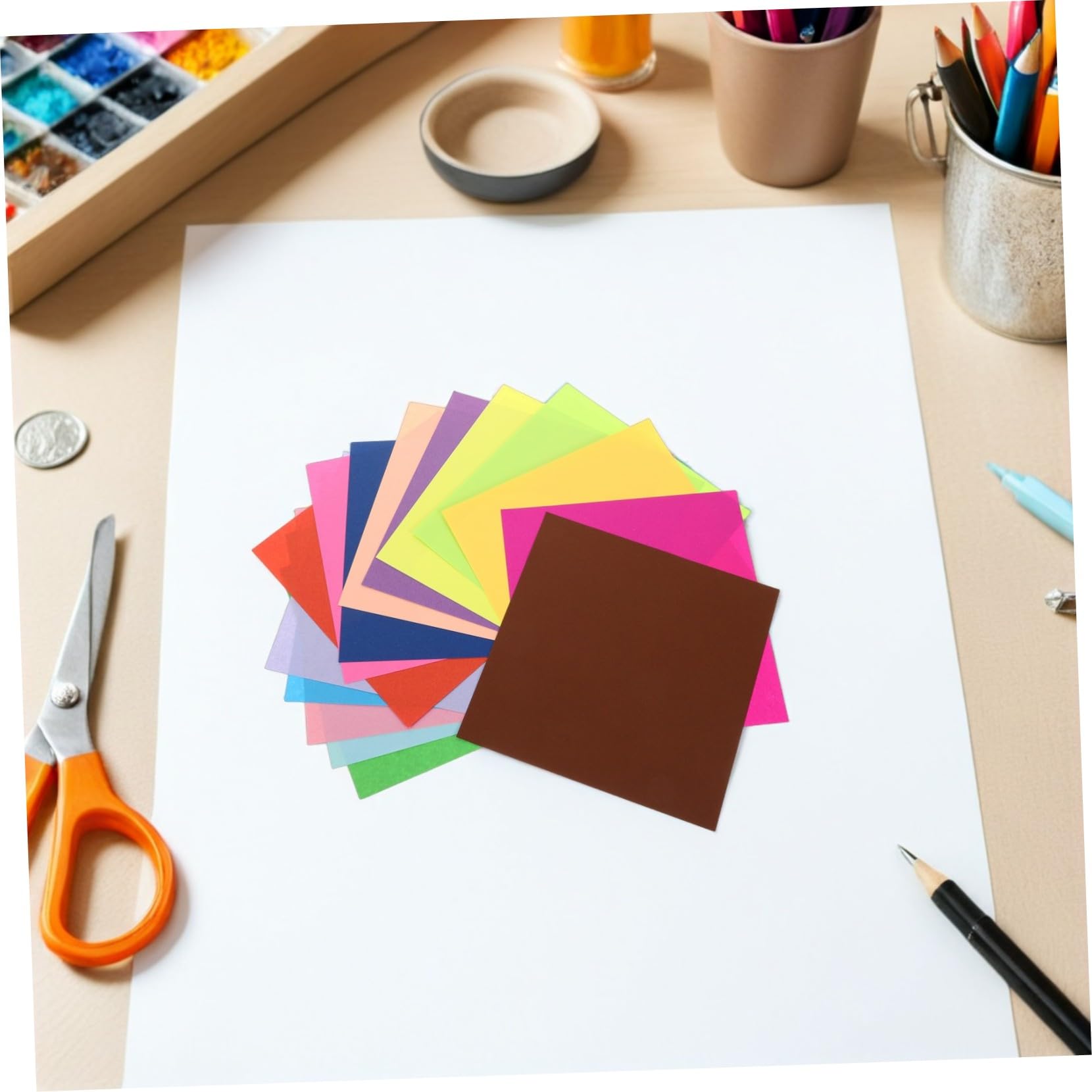 15cm Quadratisches Origamipapier Farbig Doppelseitig Basteln für Kinder 600 Blatt