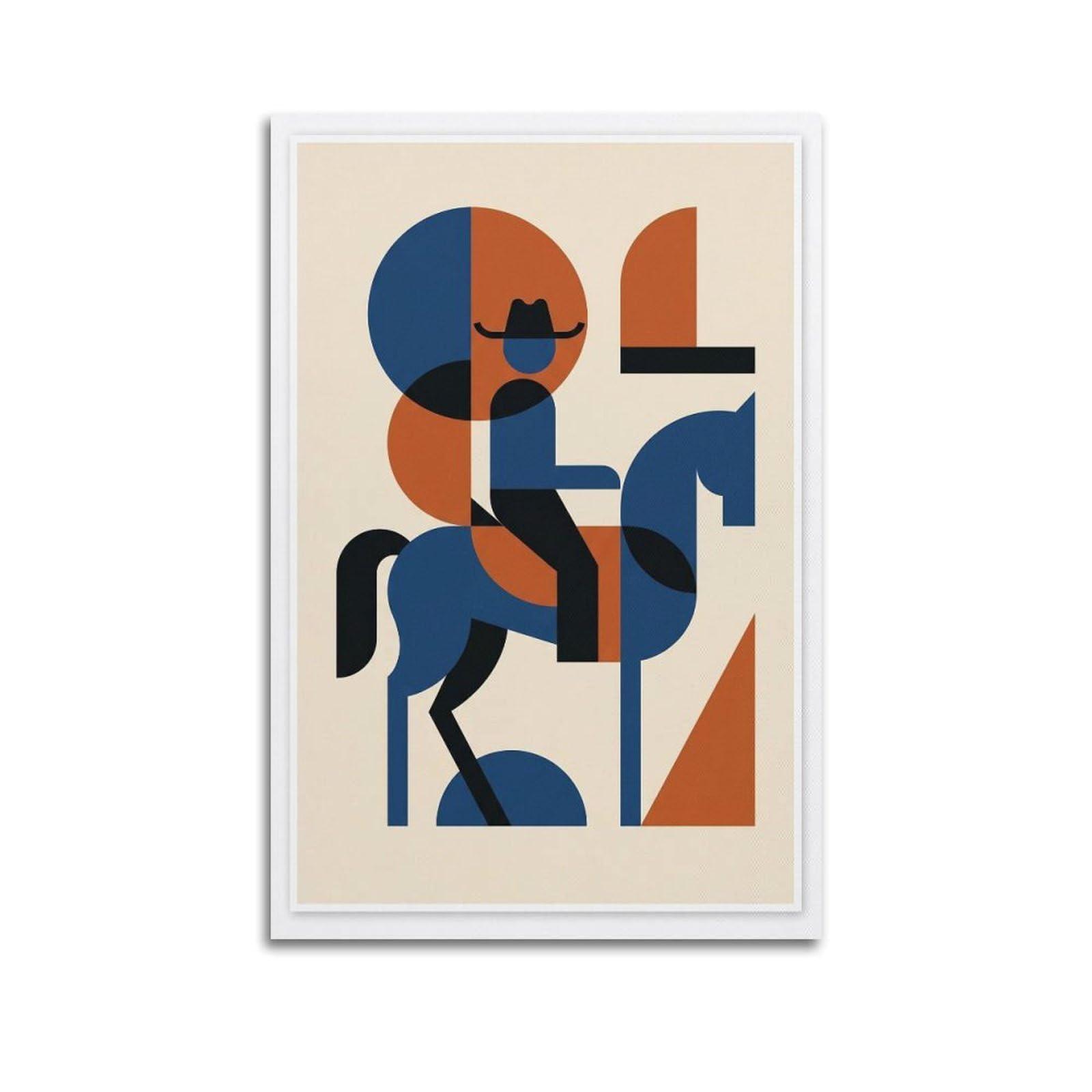 XKUGA Cowboy Horseback Silhouette Poster Western Heritage Minimalist Modern Decorative Canvas Prints - Ideal Wall Art for Family, Man Cave, Game Room, Boys & Girls Bedroom 24x36inch(60x90cm)