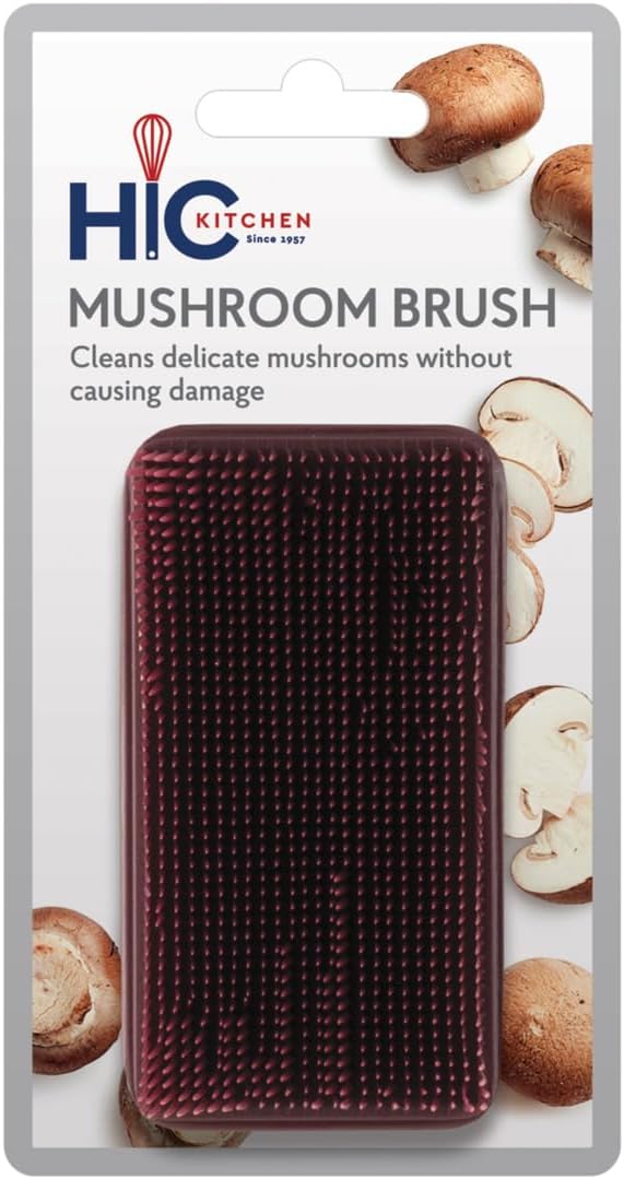 HIC Kitchen Mushroom Brush and Vegetable Scrubber, Dual-Textured Bristles