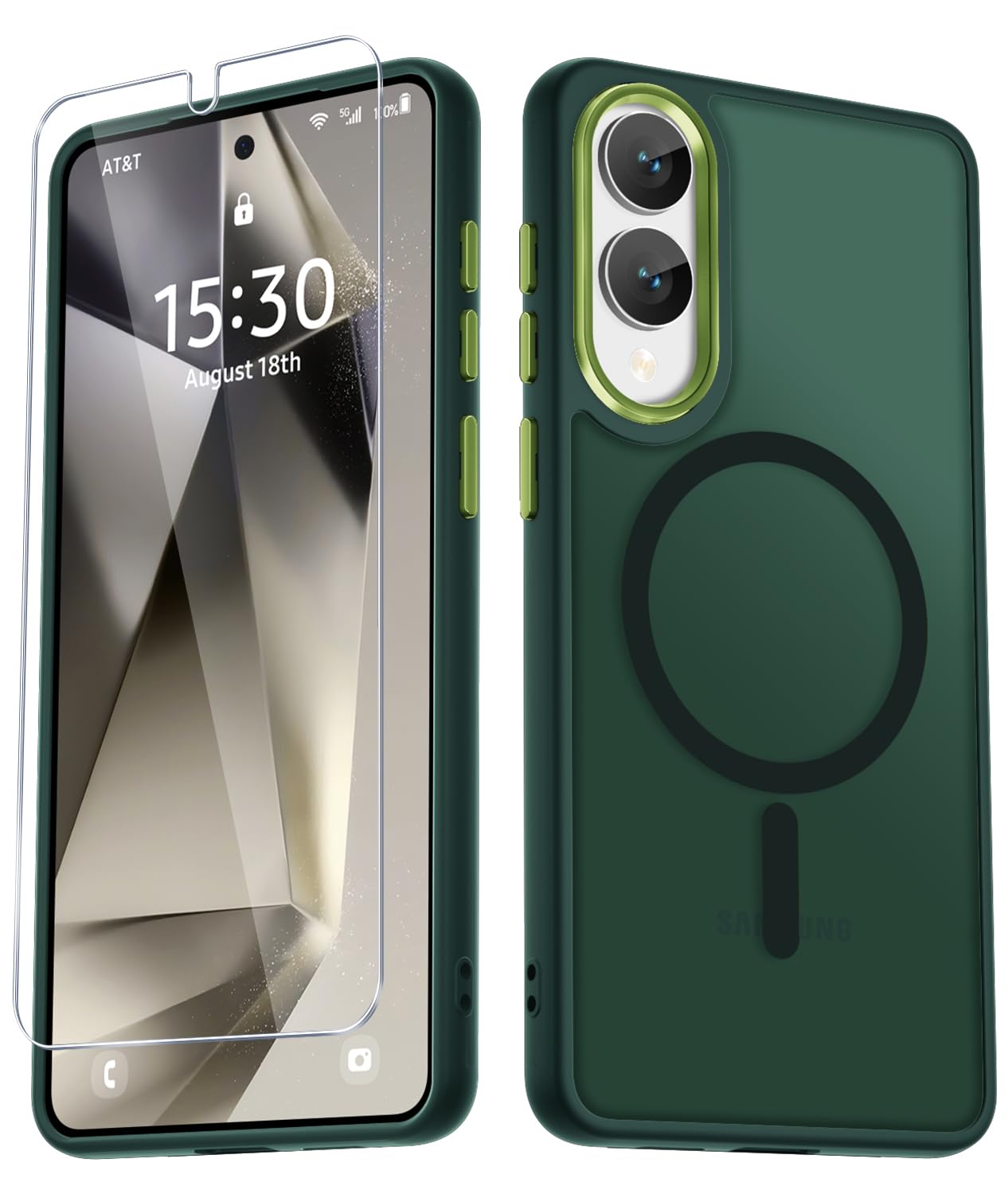 Amazon.com: for Samsung Galaxy S25 Edge Case, Matte Magnetic Phone Case  with 1 Screen Protector, Support for Magsafe, Translucent Frosted  Shockproof Protective Cover for Samsung Galaxy S25 Edge, Dark Green : Cell