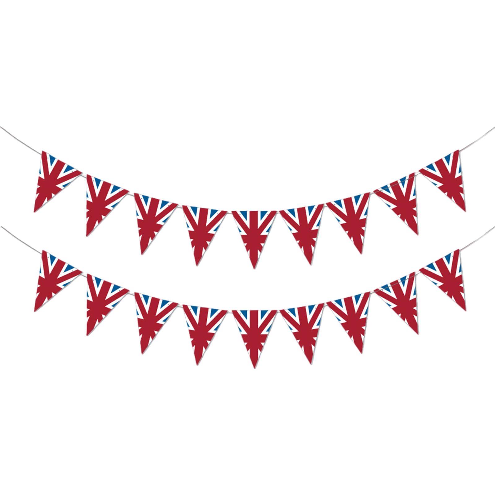 2 Pcs World Cup Flags Banner, Union Jack Bunting, World Cup Decorations Triangular British Flags for Worlds Cups Euro Football Olympic Party Decorations