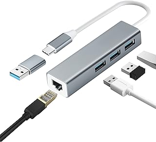 محول USB الى ايثرنت سي RJ45 ثاندربولت 3 100 - 1000 ميجابايت في الثانية بشبكة محلية LAN لماك بوك برو وماك اير وايباد وسيرفس وهواوي ميت وديل XPS والمزيد من هيدو أحمر