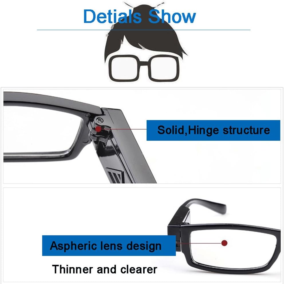 Bright LED Readers with Lights Reading Glasses Lighted Magnifier Nighttime Reader Compact Full Frame Eyewear Clear Vision Unisex Clear Vision Lighted Eye Glasses