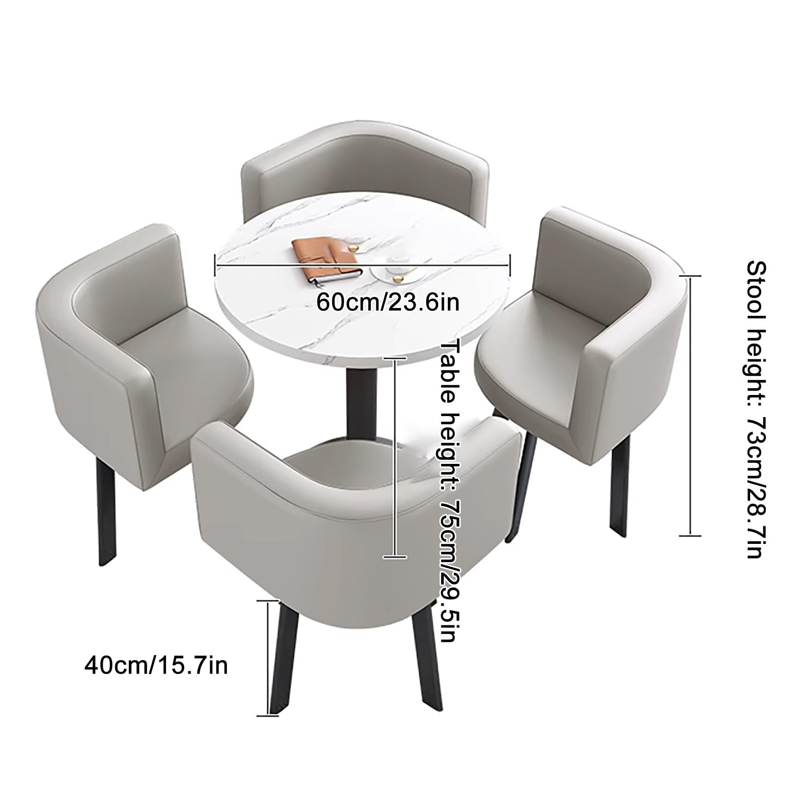 Tisch- Und Stuhl Kombination, Besprechungstisch Büro-Empfangsraum Runder Esstisch Mit 4 Stühlen Set, Esstisch-Set für Esszimmer, Café Und Kleine Räume(Yellow b)
