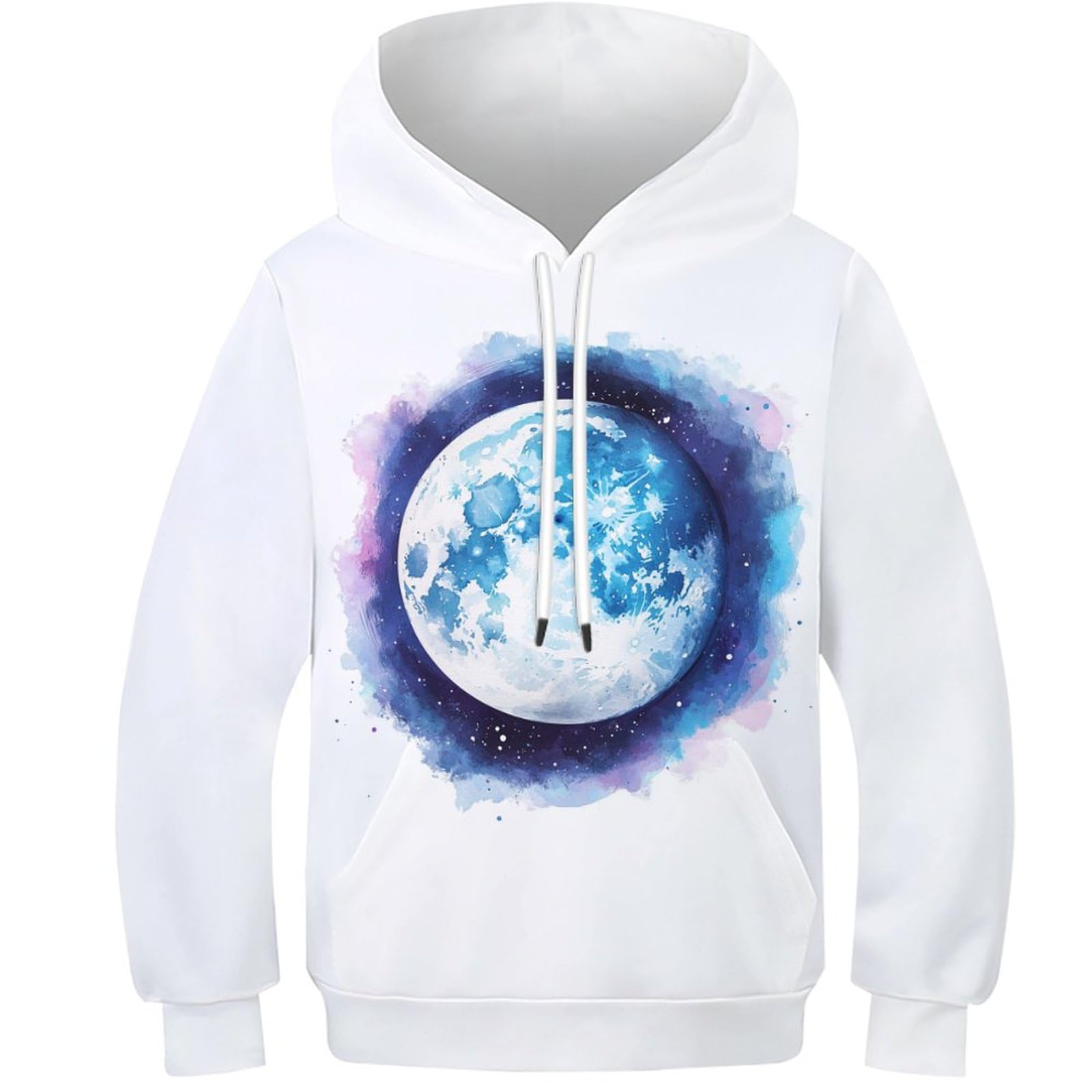 Sweat lune en aquarelle sweat à capuche finitions soignées - 8