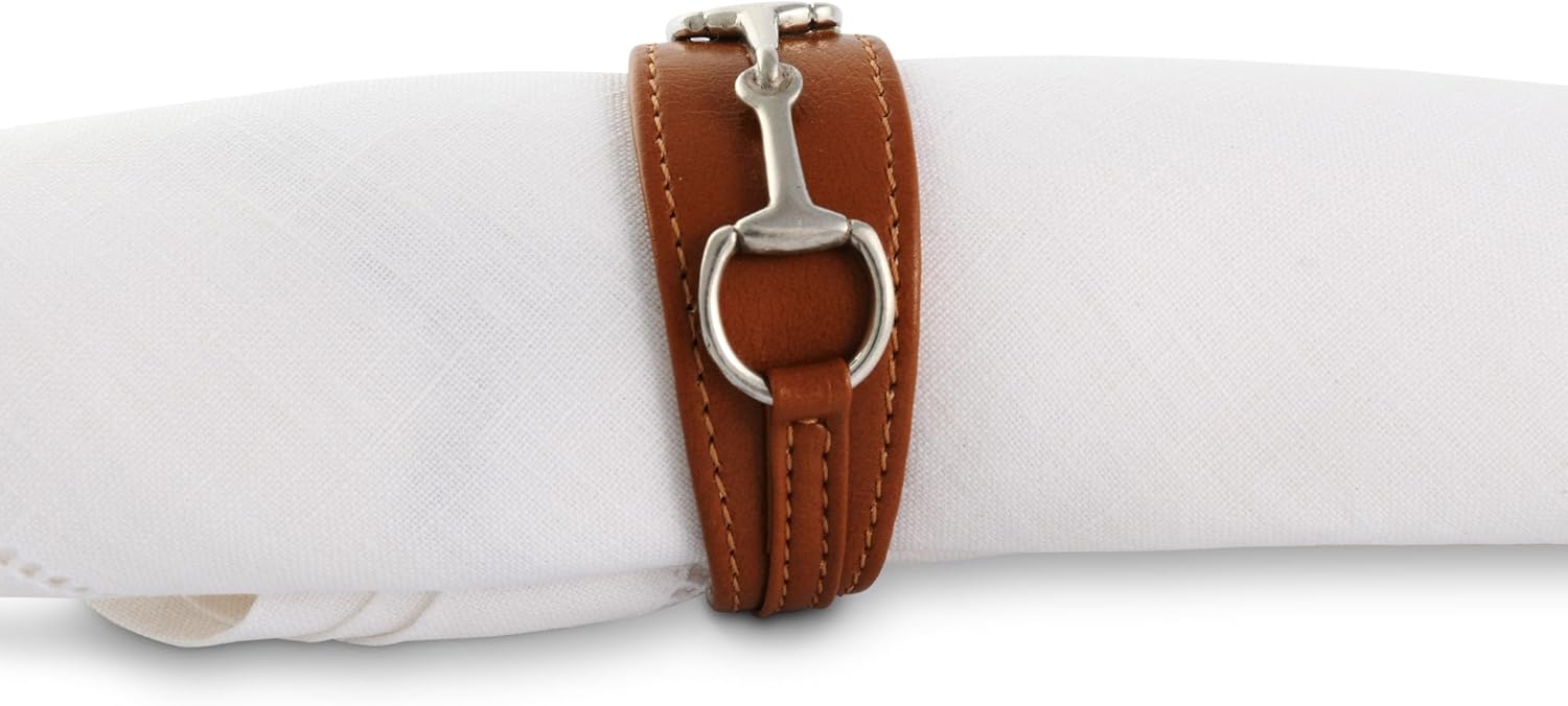 Vagabond House Bit Vegan Leather Napkin Ring 2.5" T x 1" W x 2" L
