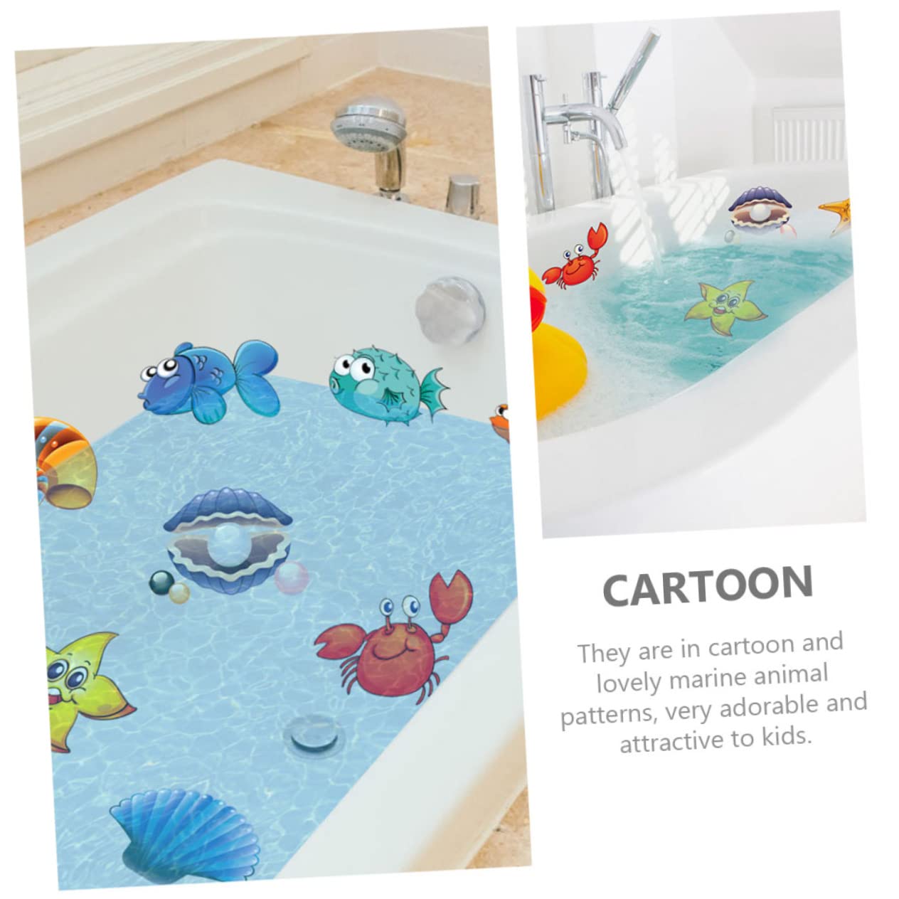 Abaodam 4juegos Pegatinas Antideslizantes De Animales para Baño Calcomanías para Bañera y Pared Decoración Infantil Resistente Al Agua y Seguro