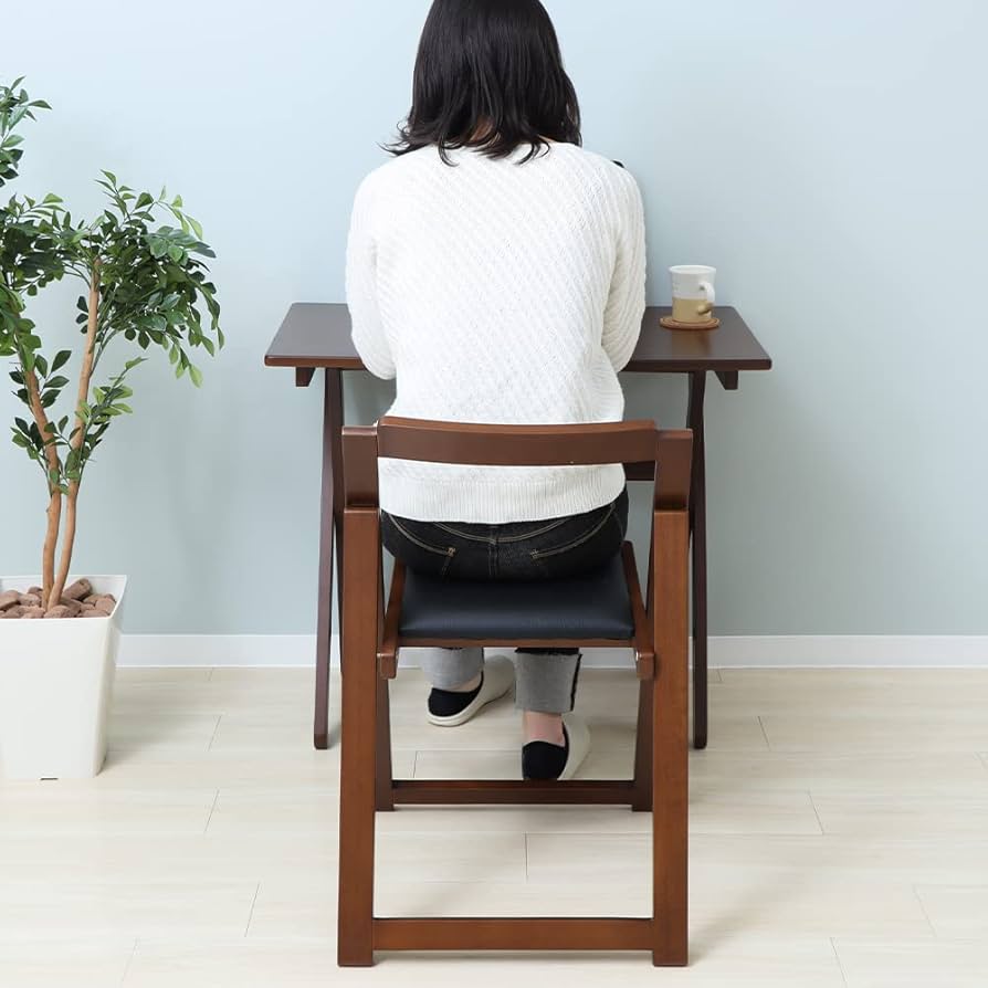 Amazon.co.jp: ヤマソロ デスク チェアセット 木製 折りたたみデスク