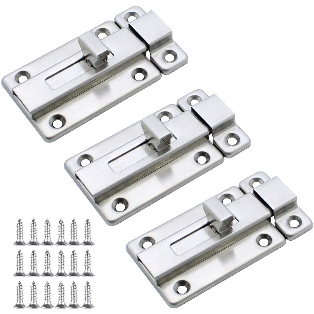 Buy UBERMing 3 Pcs Stainless Steel Latch Sliding Door Lock Bolts