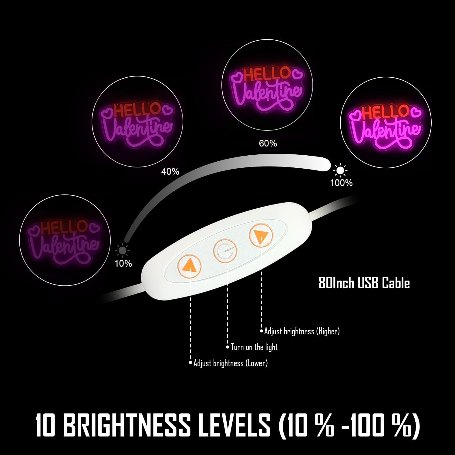 Hello Valentine Neon Sign Valentine'S Day Led Sign for Wall Decor Led Neon Heart Neon Light Up Sign for Decorations Party Lover Home Club Bar