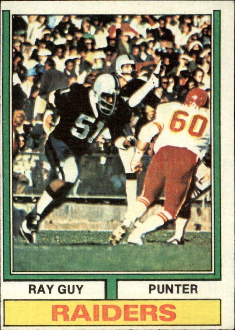 1974 Topps Football #219 Ray Guy RC Rookie Oakland Raiders Set Break 1 (See Scan for Actual NFL Trading Card you will receive)