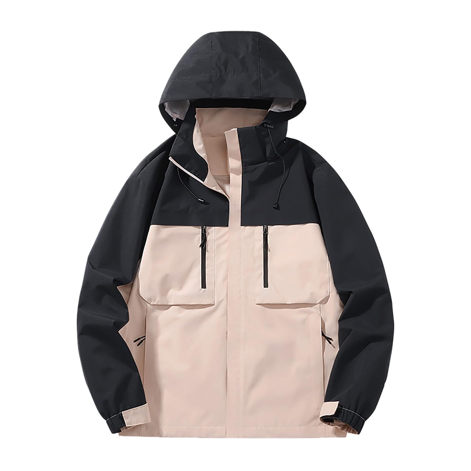 Genérico Chubasquero Hombre Impermeable - Chaqueta casual deportiva para hombre con capucha diseño bloqueado resistente al agua transpirable y holgada