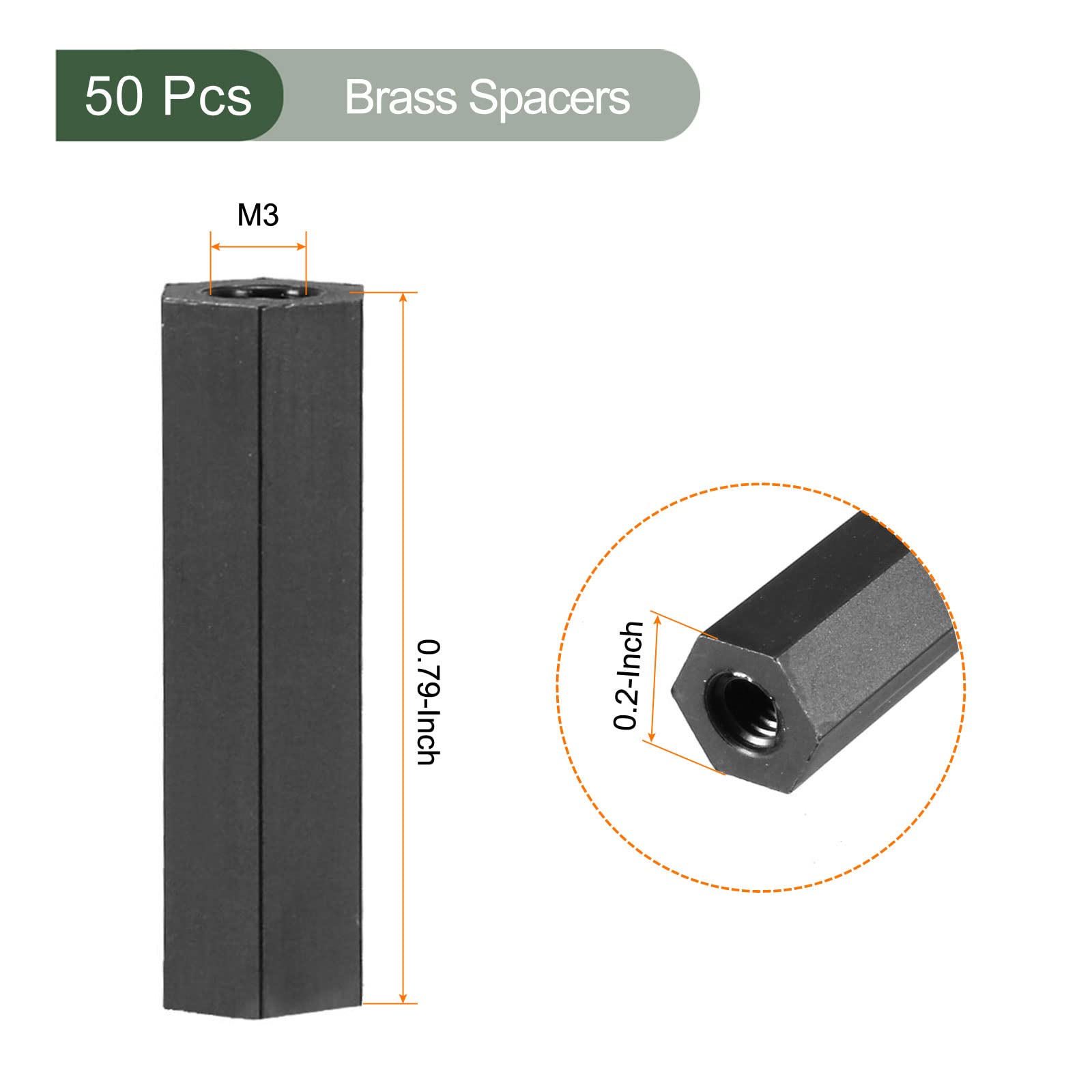 YOKIVE 50 Pcs M3 Spacers, Brass Hex PCB Standoffs Nuts, Keep Height Consistent, Great for Motherboard Circuit Board - Image 2