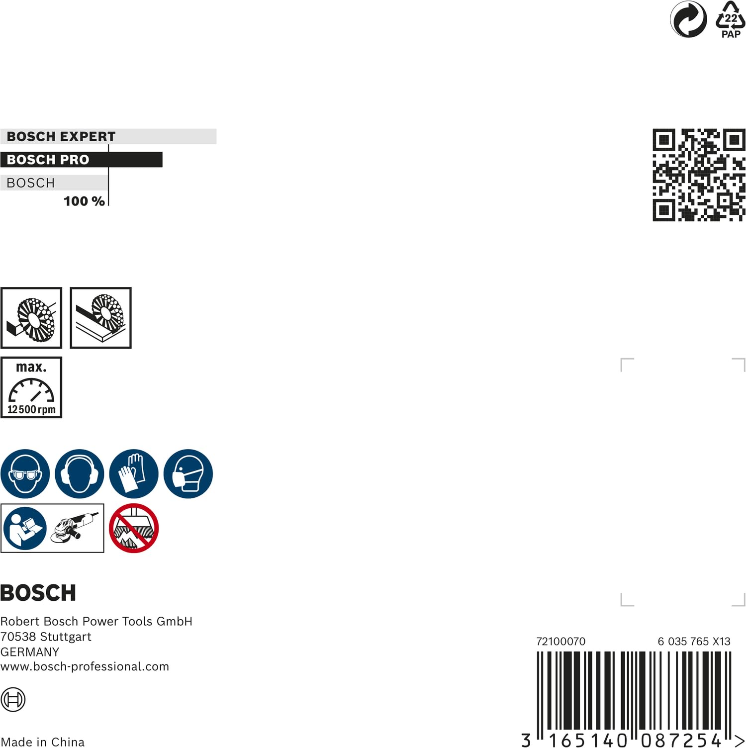 Bosch Professional Scheibenbürste, Drahtbürste 110 mm, Draht 0,5 mm, 2608622059 (Packung mit 2)