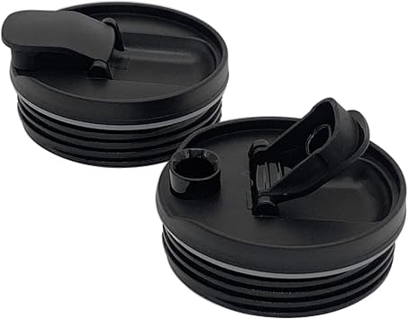 Flip Top to-Go Lid for Ninja Cup 16 OZ, Compatible with Ninja Blender BL660/ BL740 30/ BL770/ BL770AMZ/ BL771/ BL773CO/ BL780/ BL810/ QB3001SS/ QB3000SS Accessories & Replacement Part 2 Pack, Black