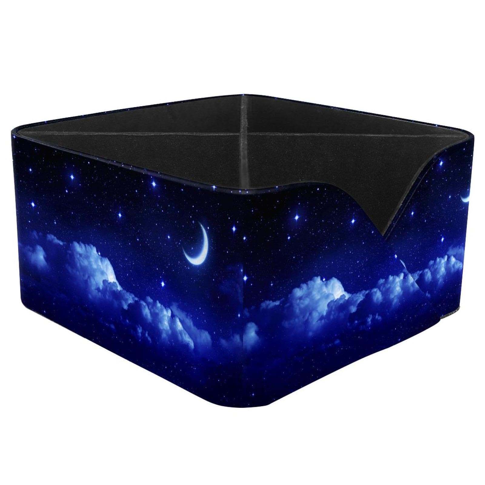 KengjuTesu Galaxy Moonlight Desktop Organizer Pen Holder, Rectangular Pencil Cup for Office, Study and Makeup Stations