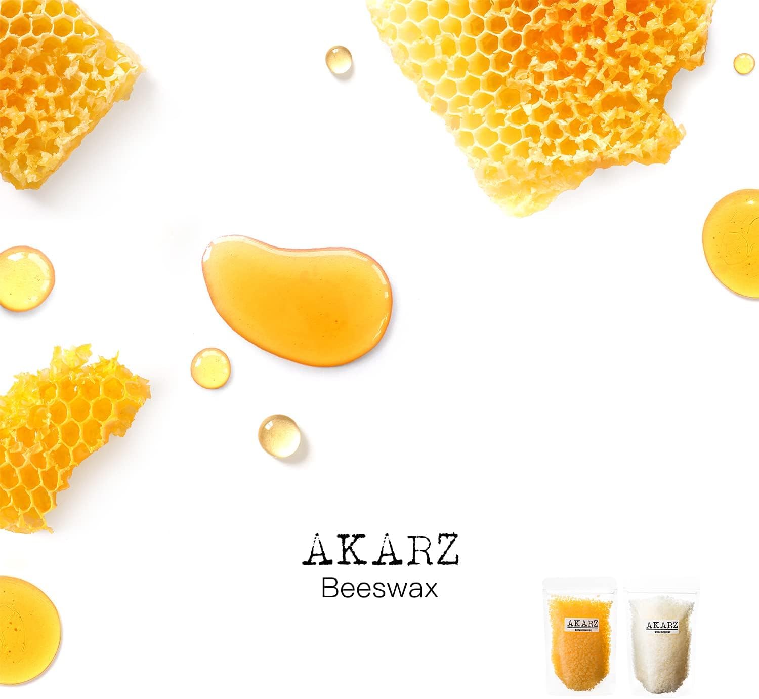 AKARZ White Beeswax (1000g) Organic Natural Pure for DIY Lip Balms Lotions Candles Bees Wax Pastilles