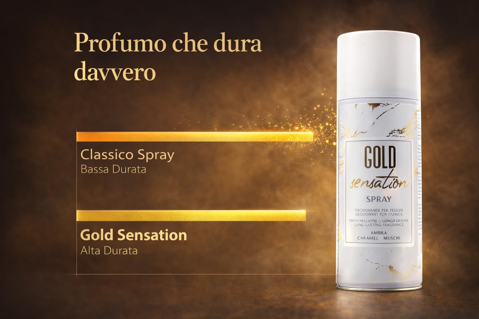 HOME PRO Gold Sensation Spray 6 x 400 ml – Desodorante Tejidos Higienizante Profesional – Perfume Ámbar Caramelo Musgos – Fragancia intensa de larga duración – Maxi repuesto