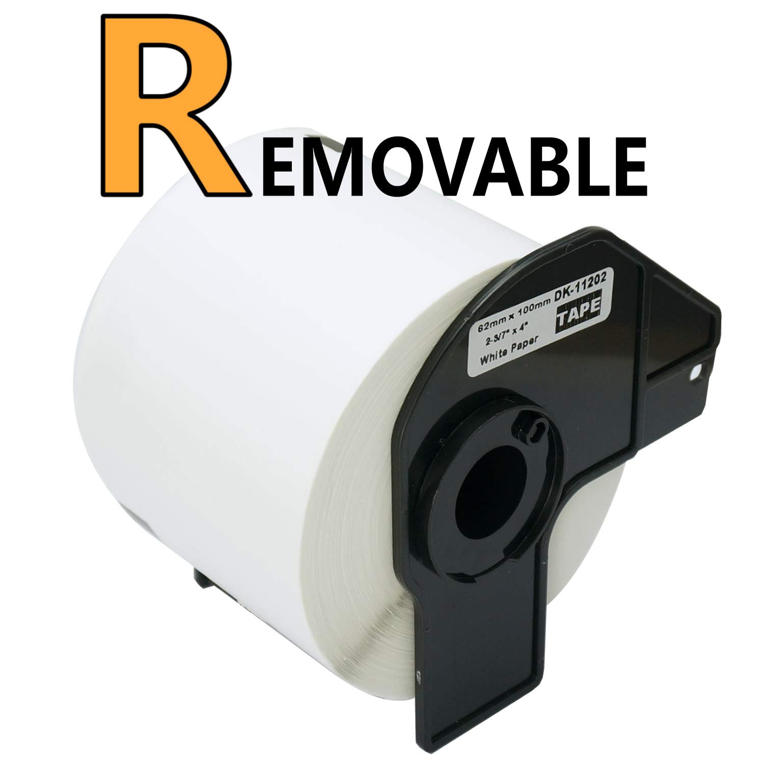 BETCKEY - 1 Rouleau DK-11202 Étiquettes de Transport Compatible avec Brother, 62mm x 100mm, 300 Étiquettes Amovibles pour Imprimantes d'Étiquettes QL Brother