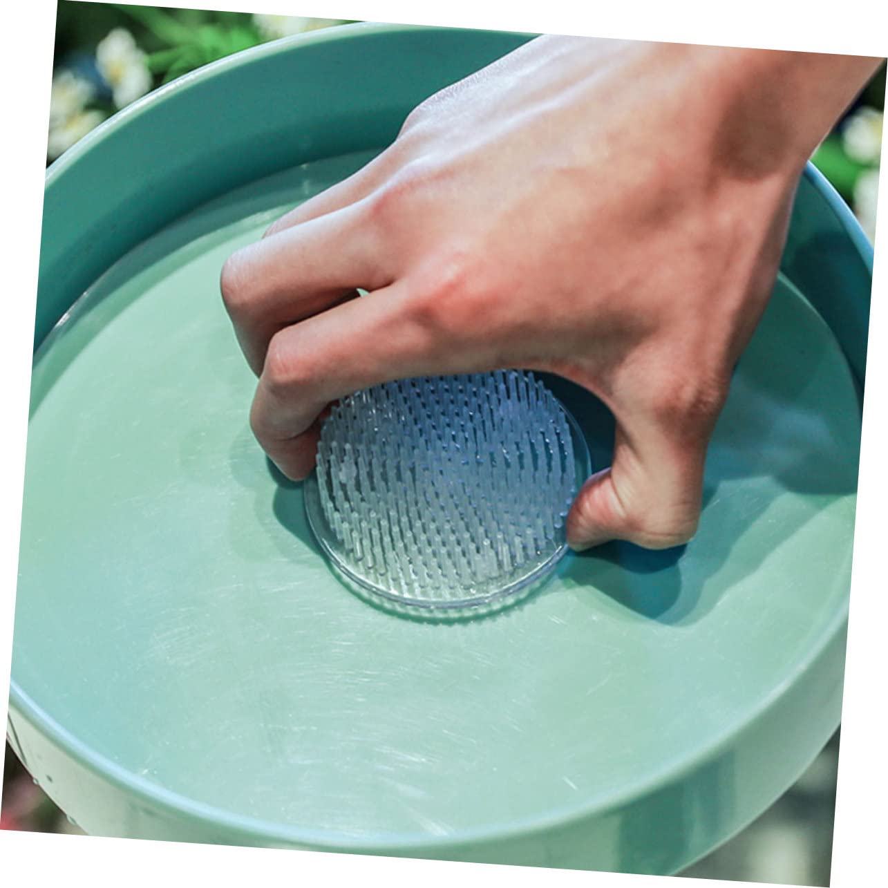 BEBEMOKO Florist Base Flower Arrangement Frogs 3 Pack Floral Fixation Holder Plastic Flower Arranger Base