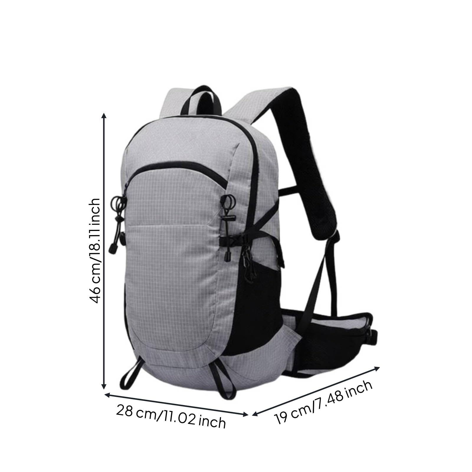 Mochila Outdoor Impermeable Mochila para Caminatas Mochila de Montaña Mochila Casual con Compartimento Frontal con Cremallera y Bolsillos Laterales de, Array, Gris