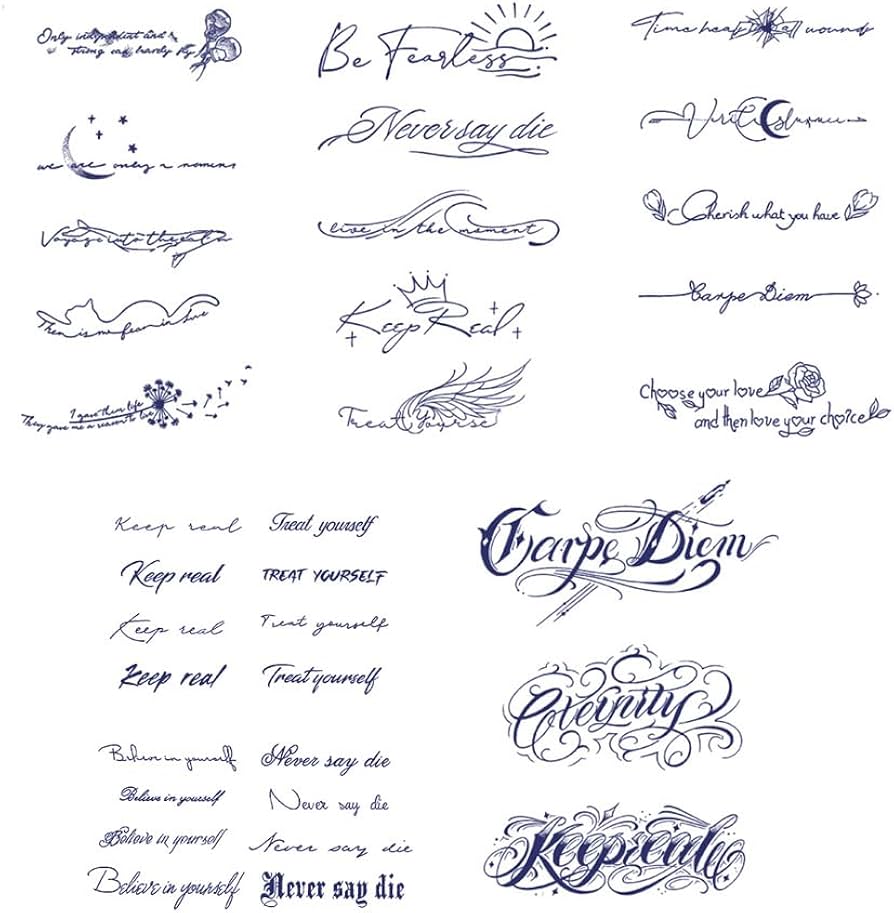 Amazon.co.jp: SOYII タトゥーシール 2週間 文字 防水 長持ち 刺青