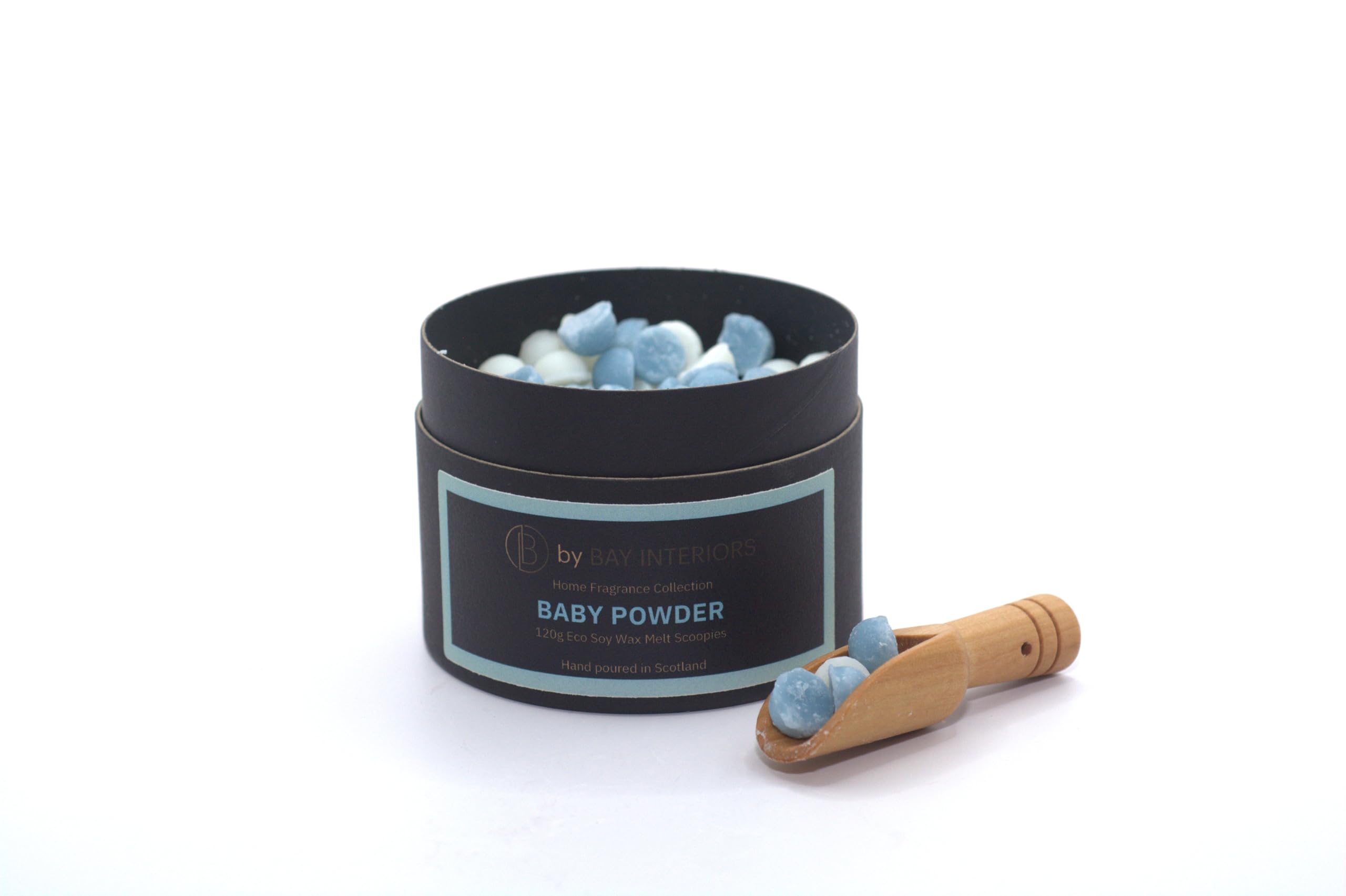 By Bay Interiors Grey Scoopies Eco Soy Wax Scoopable Melts Highly Scented Vegan No Plastic 120G (Baby Powder)