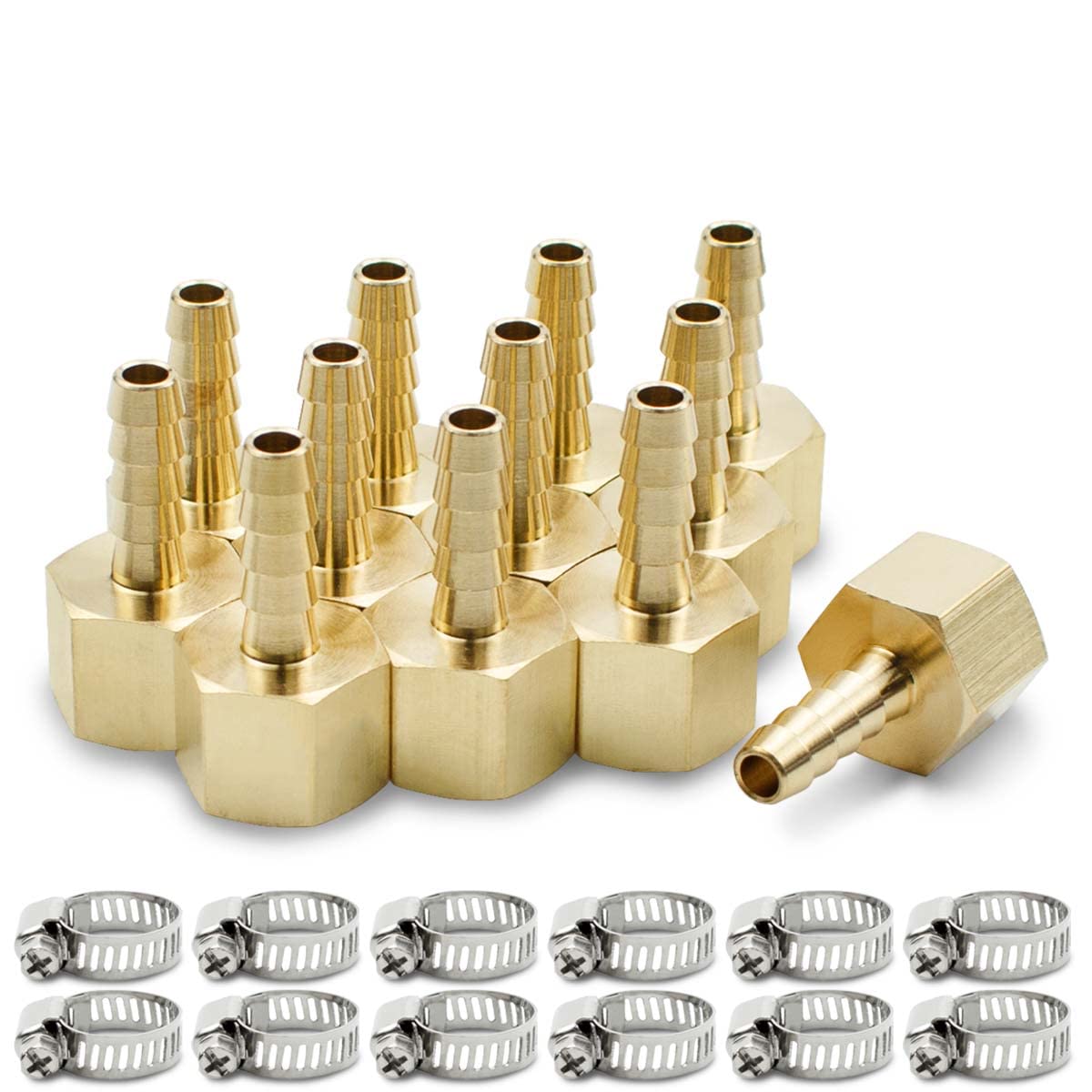 Bwintech 6 Pcs Hose Barb Fittings, 3/8