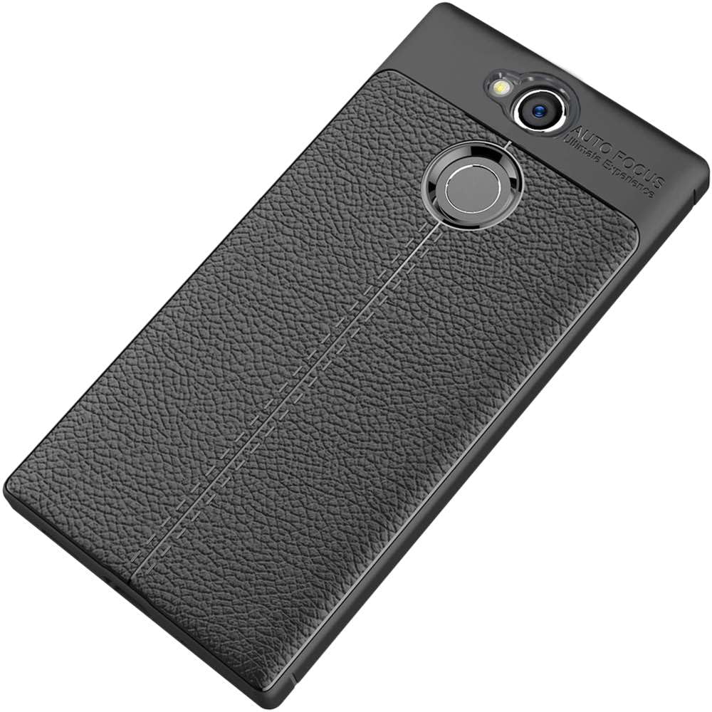 EbestStar Handyhülle Für Sony Xperia XA2 Ultra – Lederlook TPU Case, Schwarz, Stoßfest & Leicht