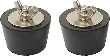Winterizing Skimmer Plugs 1.25" to 1.5" - Rubber Pool Plugs with Stainless Steel Screws, 2pcs