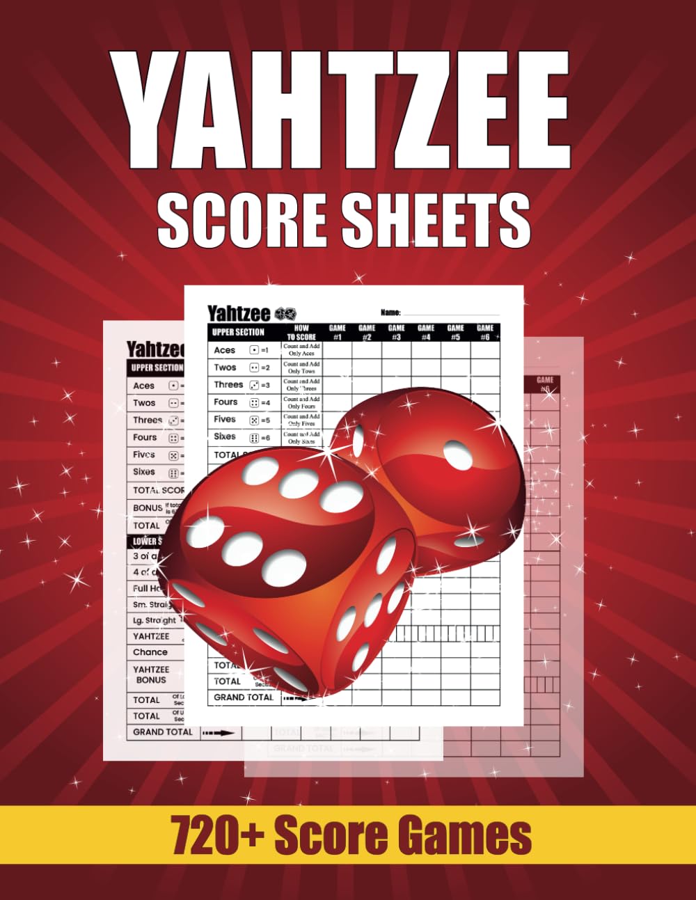 720+ Games Yahtzee Score Sheets 720+ Score Games for Scorekeeping, Yahtzee Score Pads, 8.5 X 11