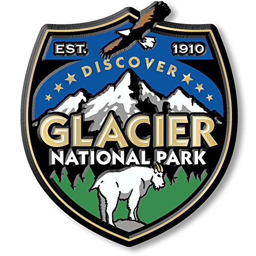 Imán Glacier National Park estilo vintage 3D