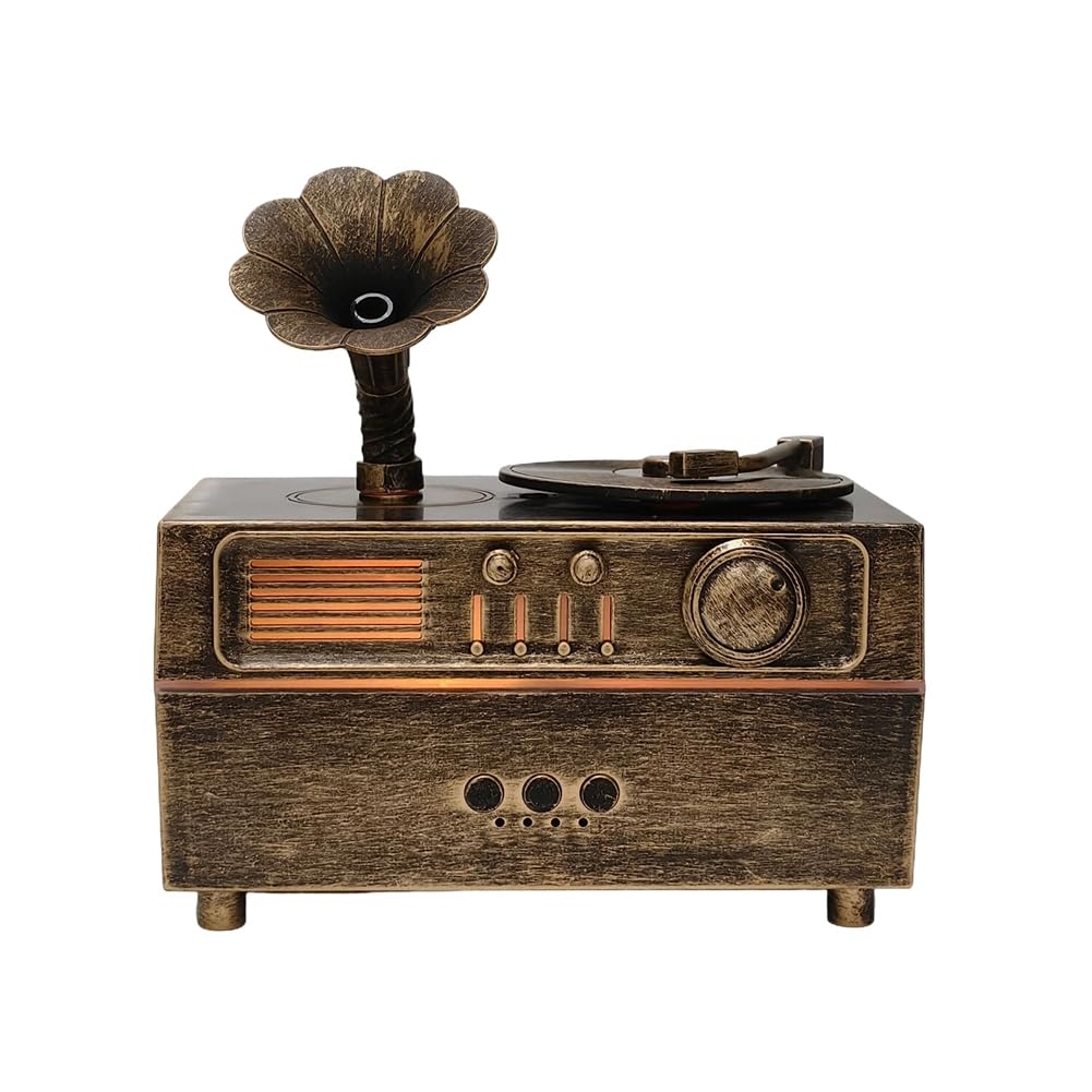 Humidificador Difusor de Aroma con Gramófono Retro Giratorio con Altavoz Bluetooth para Decoración del Hogar y la Oficina.