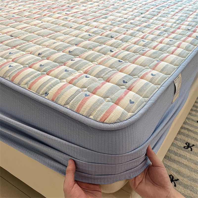 Waterproof Mattress Protector - Quilted Fitted Waterproof Mattress Pad Topper with 8-11 Inches Deep Pocket, Noiseless Bed Cover Padded, Machine Washable (07,Full 54"x75")