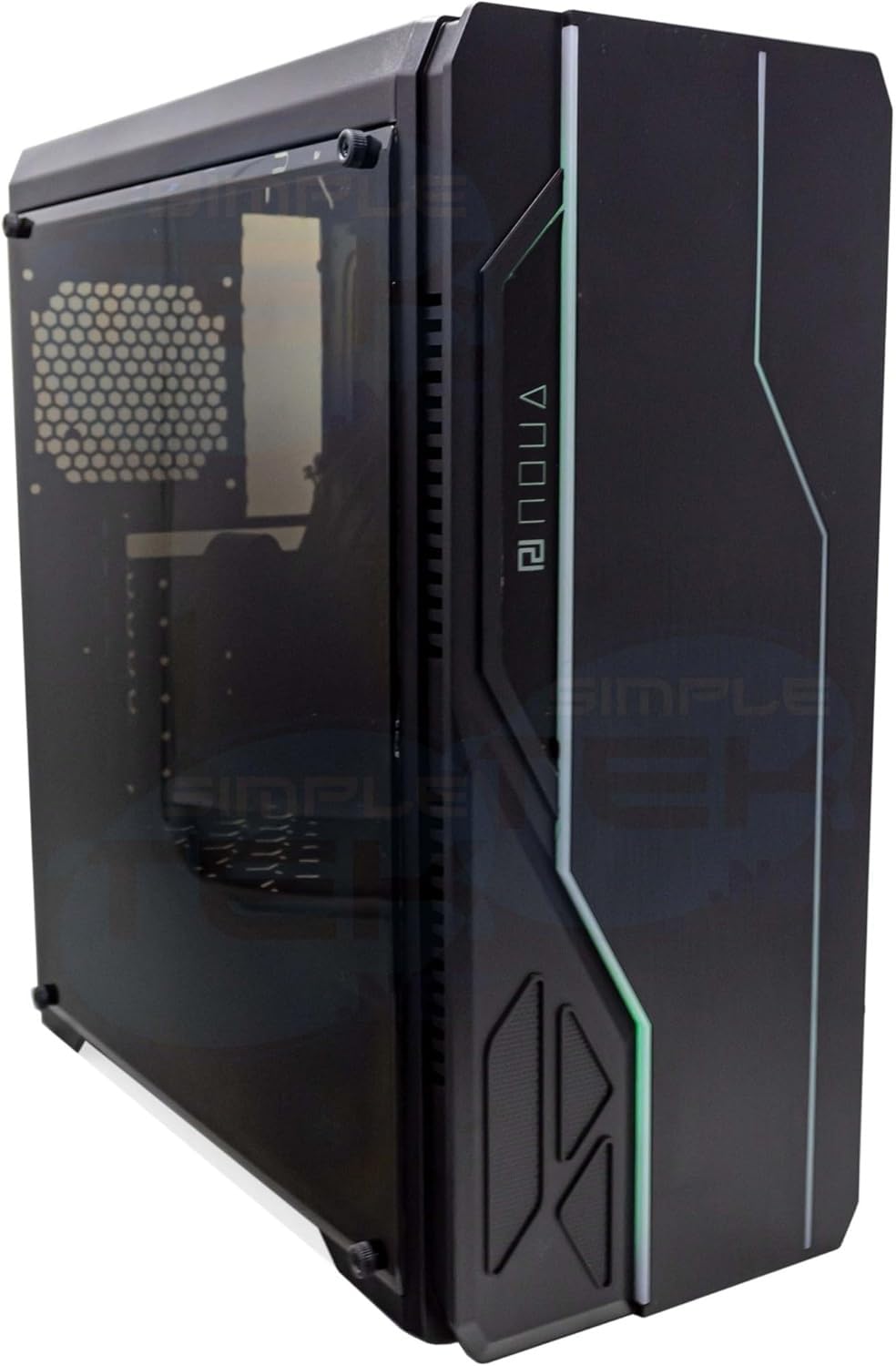 SIMPLETEK Komputer stacjonarny do gier komputerowych, INTEL Core I7 3770 QUAD Core do 3,9 GHz, chłodzony cieczą, RGB FPS (dysk twardy 3 TB, SSD 240 GB, RAM 16 GB) (czerwony)