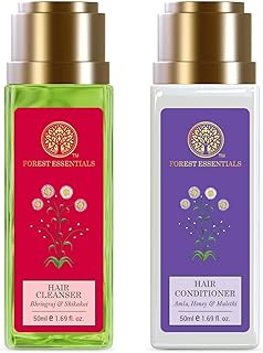Forest Essentials Hair Cleanser Bhringraj and Shikakai, 50ml & Forest Essentials Hair Conditioner Amla, Honey and Mulethi, 50ml-picture-20