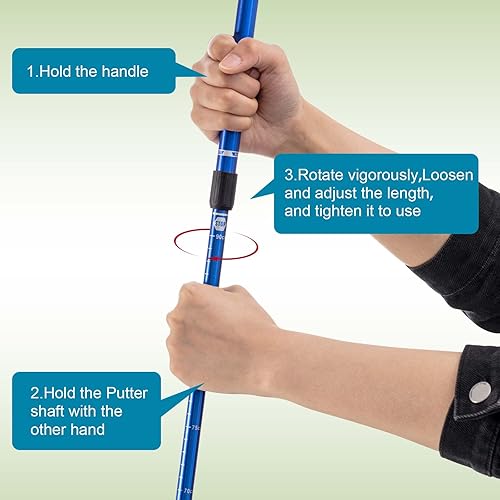 Vista 15 de Lenwen Putter de golf de 2 piezas para hombres y mujeres, longitud ajustable, putter bidireccional para diestros o zurdos, mini palo de golf