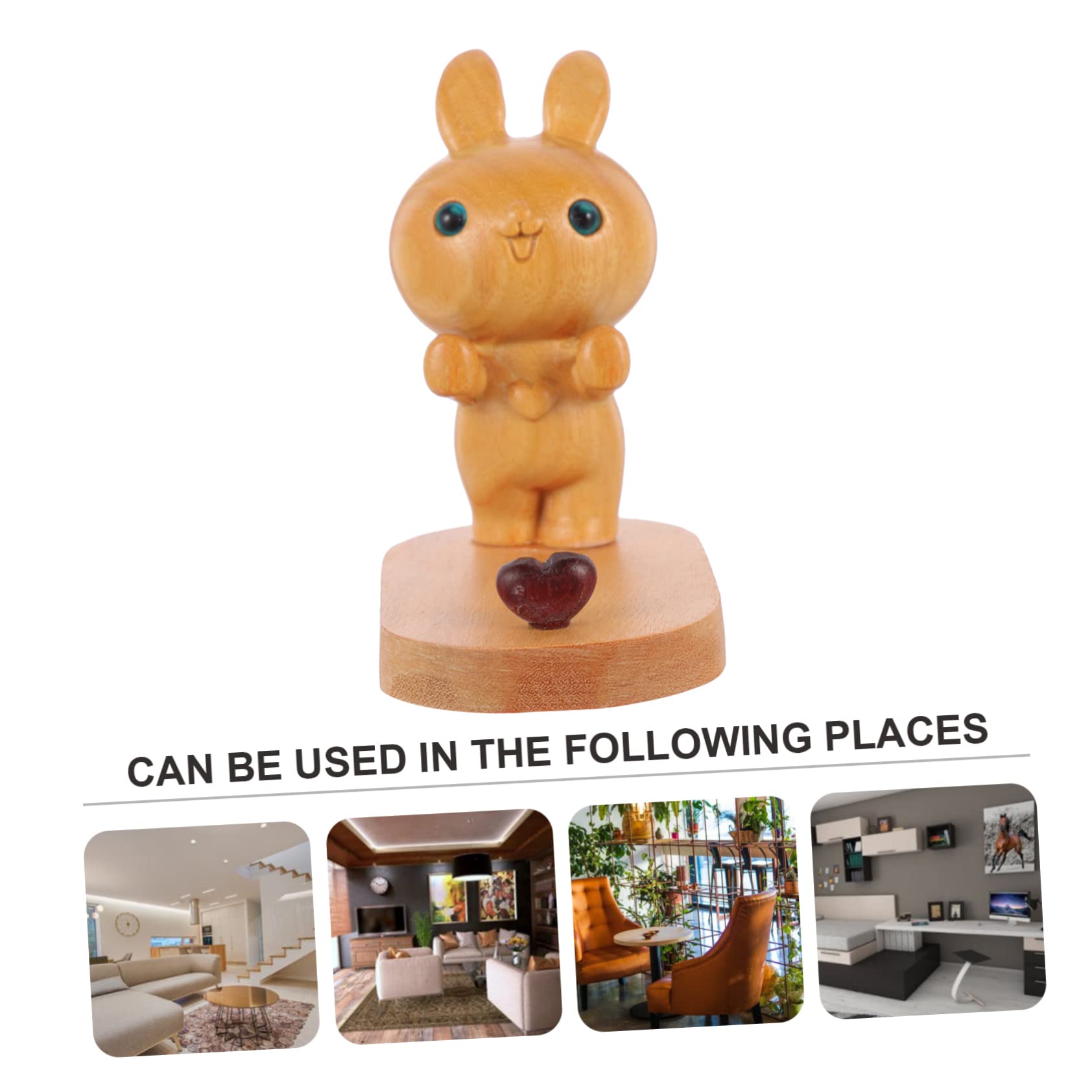 OSALADI 2pièces Support De Téléphone Bois Forme De Lapin Support De Bureau Pratique pour Smartphone Accessoire Décoratif Adorable pour Regarder des Films Et Passer des Appels Vidéo