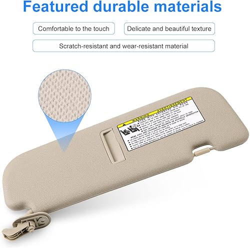 Miniatura 6 de JDMON Compatible con visera solar izquierda del lado del conductor Hyundai Elantra MD 2011 2012 2013 2014 2015 reemplaza 852103X000 852103X000TX