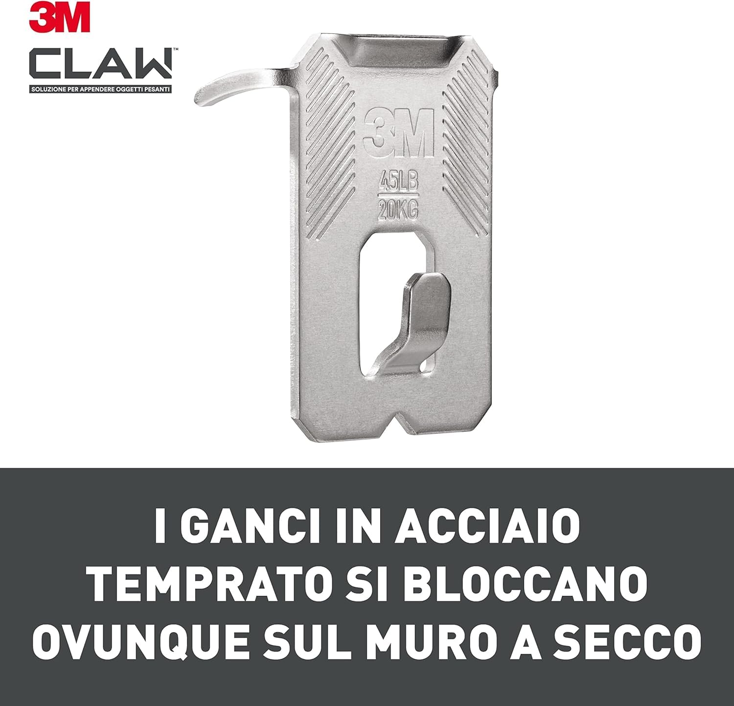 3M CLAW Ganci per Cartongesso, Confezione da 6 - Sostiene fino a 20 kg