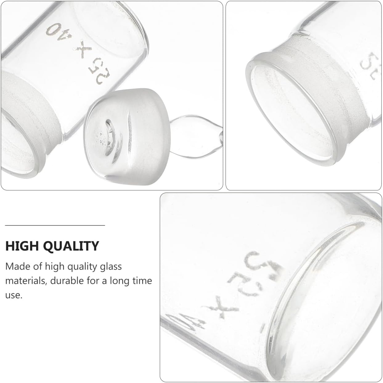 ULTECHNOVO Glass Weighing Bottle Flat Low Form Specific Gravity Bottle for Laboratory Equipment Closed Base for Solid Sample Weighing 2 pcs 2.55 X 0.98 X 0.98 in