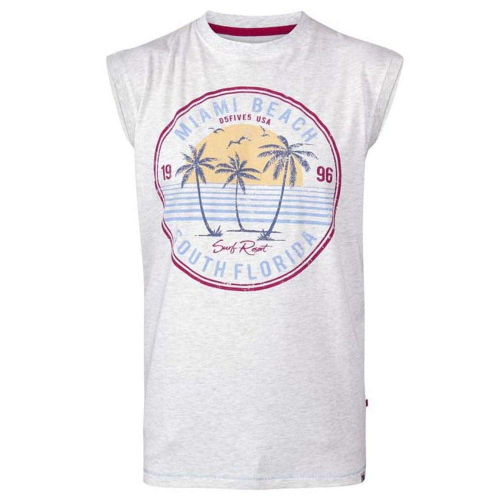 D555 Duke Mens Shipley Big Tall Sleeveless Printed Tank - 3XL Off White